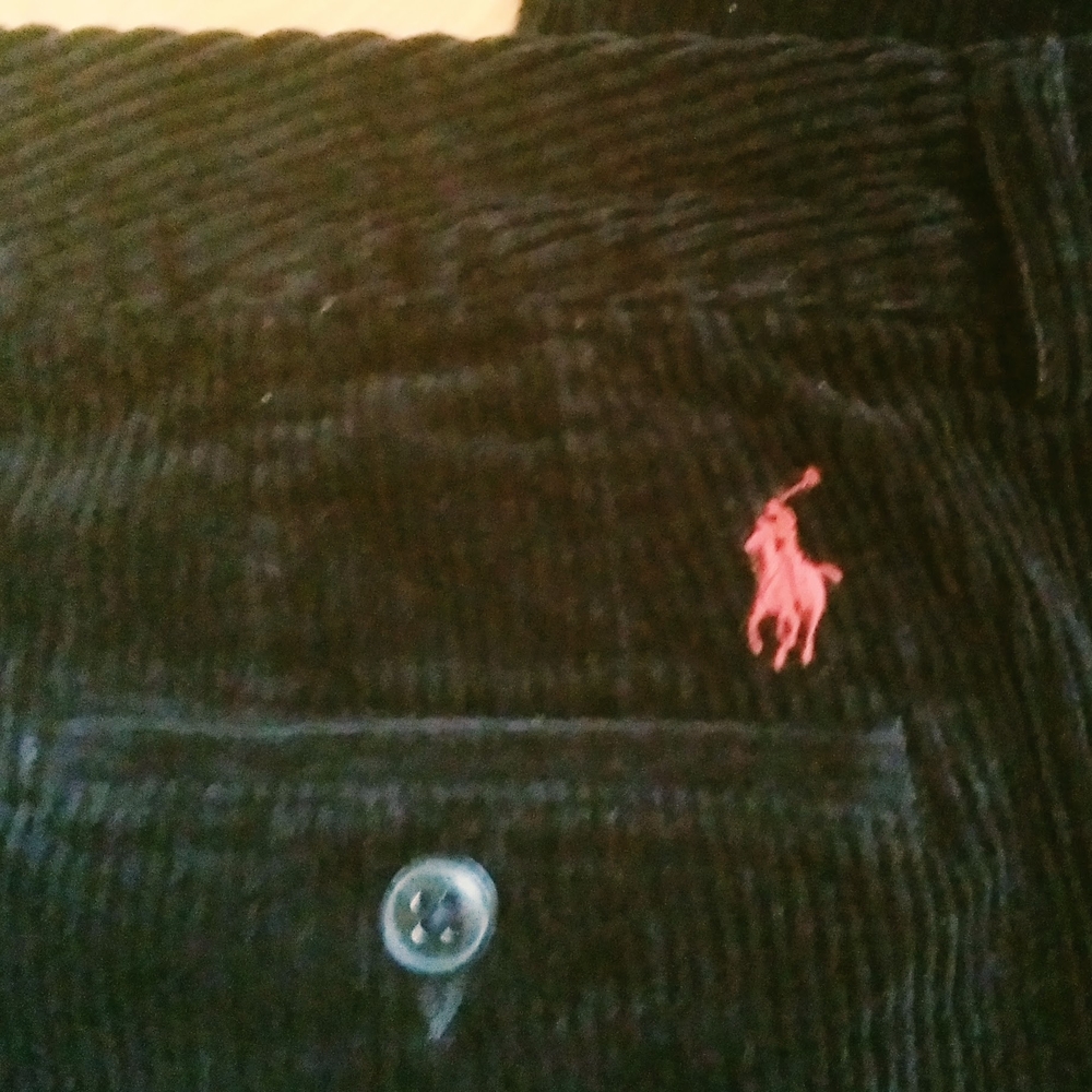 Polo by Ralph Lauren Chunky Black Corduroy Kids Pants Size 18